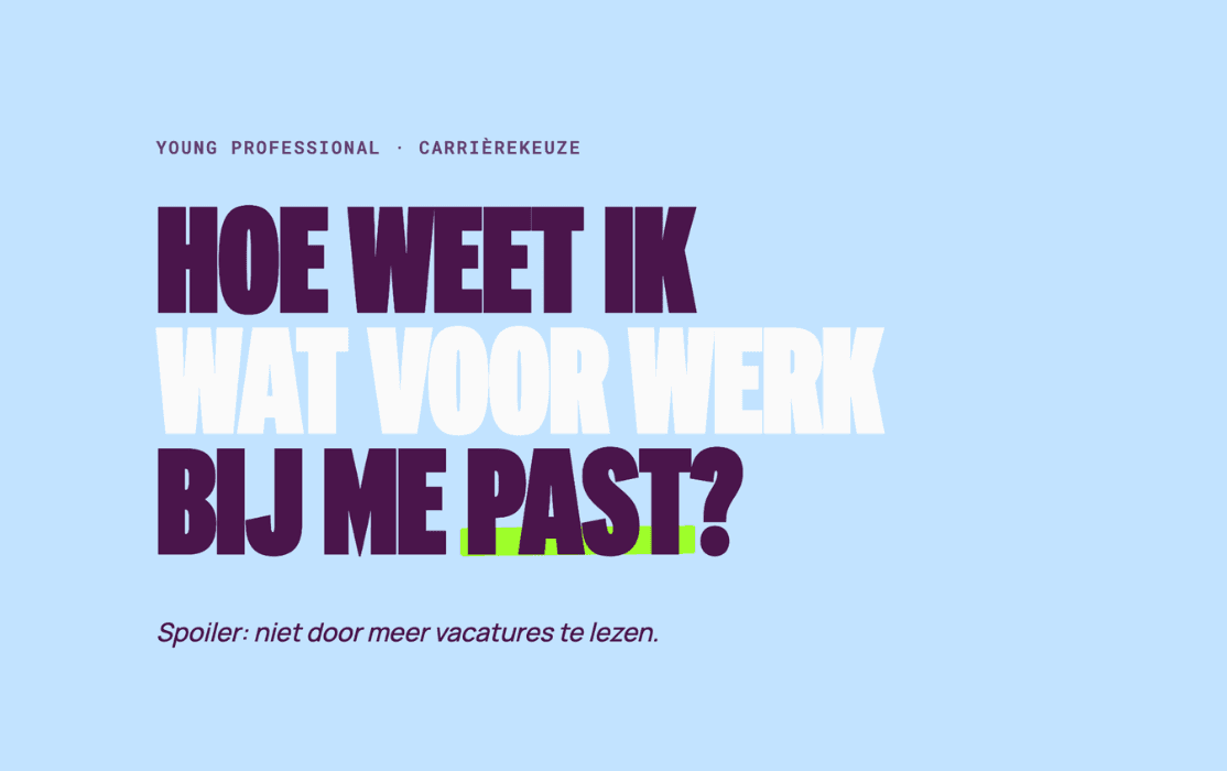 Young professional die nadenkt over welk werk bij haar past